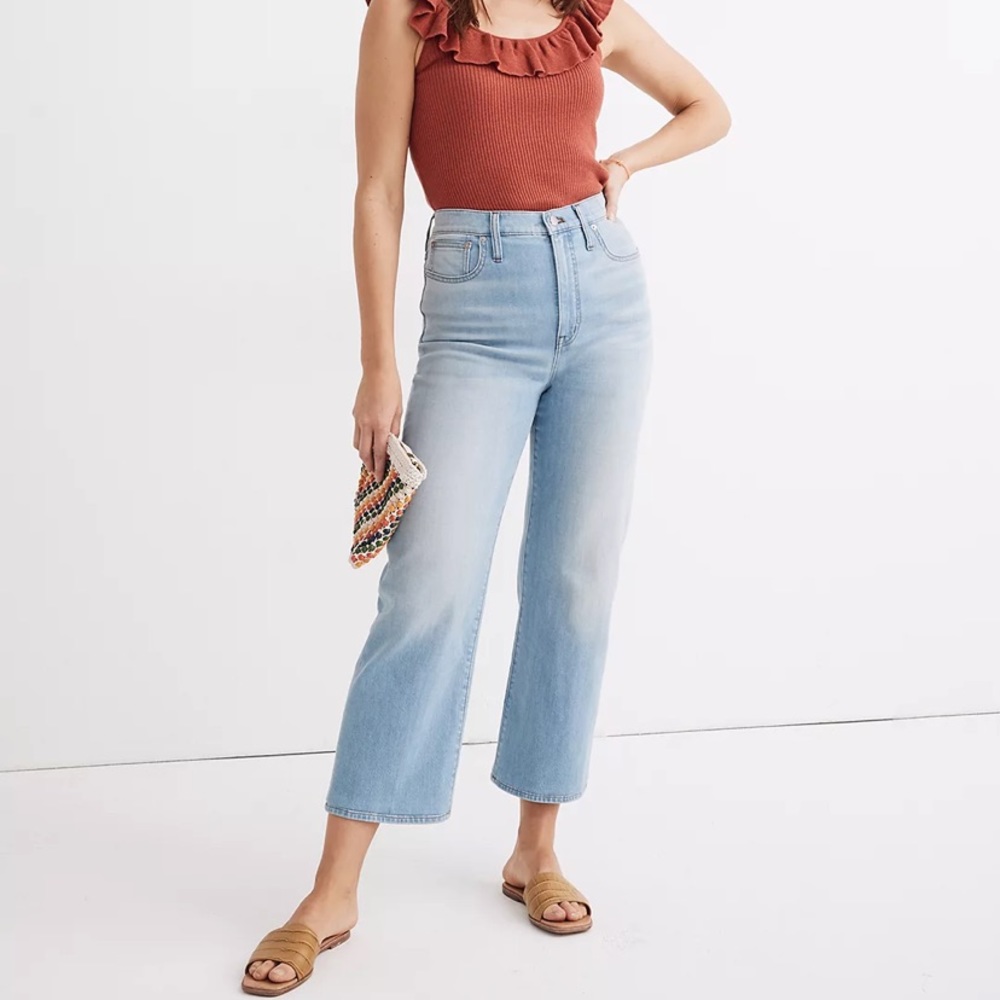 NWT Madewell Slim Wide Leg Crop Sz 28